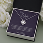 To My Wife, Devine Fate- Love Knot Necklace