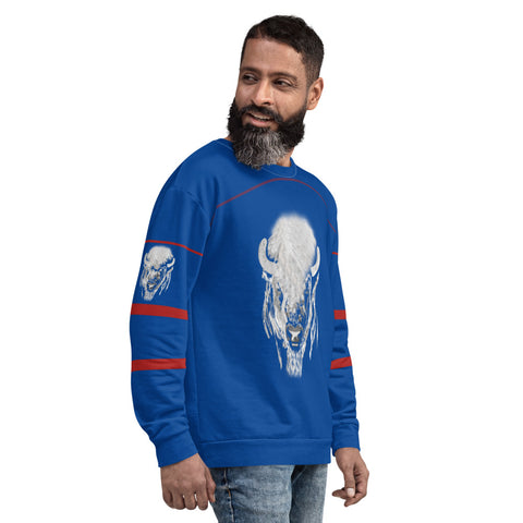 Bills White Buffalo Super Fan Collection Unisex Print All Over Sweatshirt