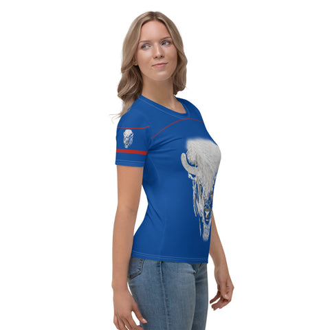 Bills White Buffalo Super Fan Collection Women's  Print All Over T-shirt