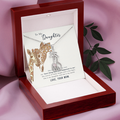 To My Daughter-  Graceful Love Giraffe Necklace