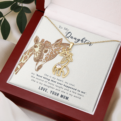 To My Daughter-  Graceful Love Giraffe Necklace
