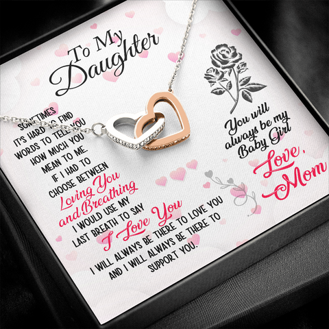 Interlocking Hearts- Mom's Baby Girl