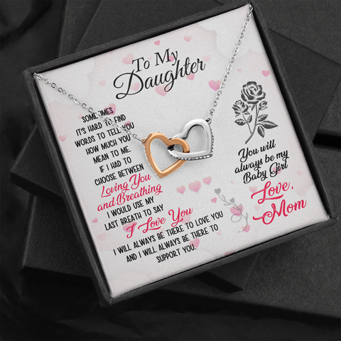 Interlocking Hearts- Mom's Baby Girl