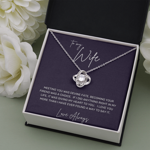 To My Wife, Devine Fate- Love Knot Necklace