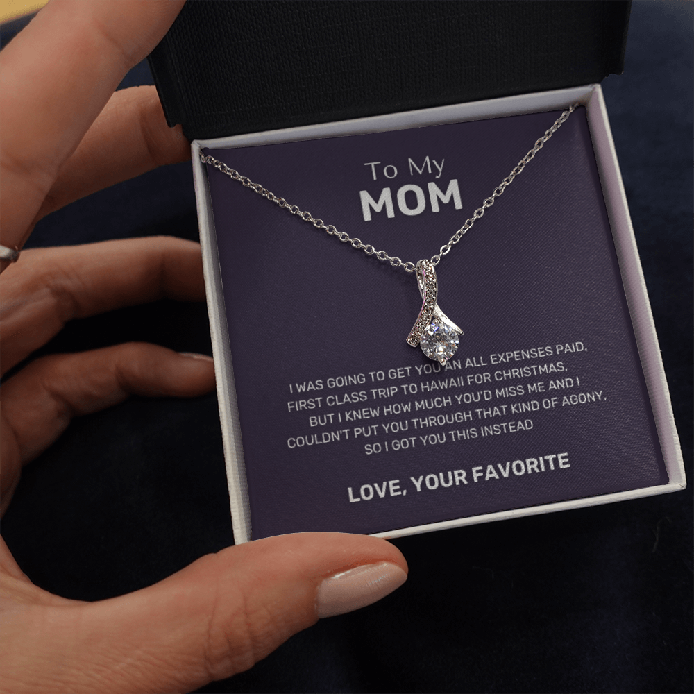 To My Mom, First Class Trip for Christmas- Eternity Love Necklace